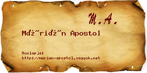 Márián Apostol névjegykártya